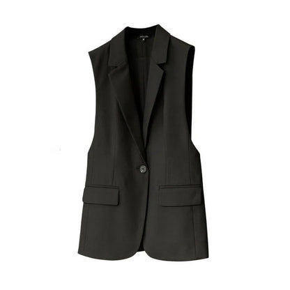 Sleeveless Tailored Blazer Vest – Minimalist Power Dressing