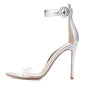 Starlight Silver Clear Strap Stiletto Sandals