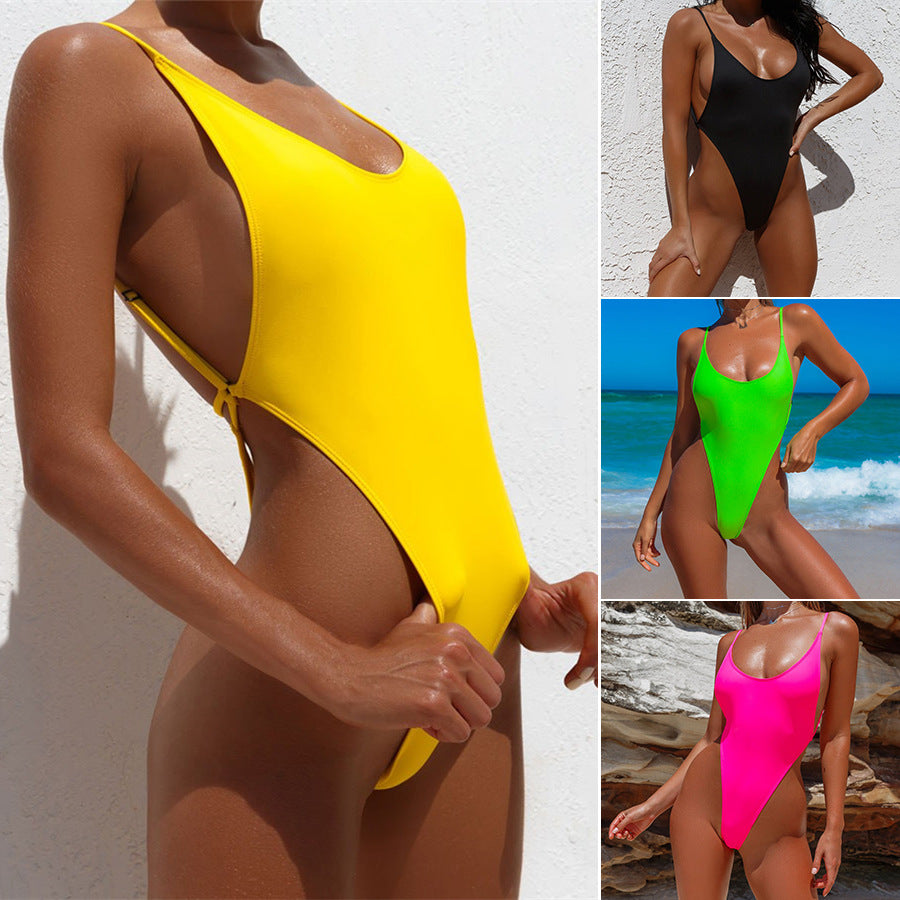 High Cut Luxe Monokini – Vibrant Minimalist One-Piece Swimsuit