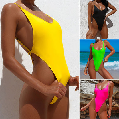 High Cut Luxe Monokini – Vibrant Minimalist One-Piece Swimsuit
