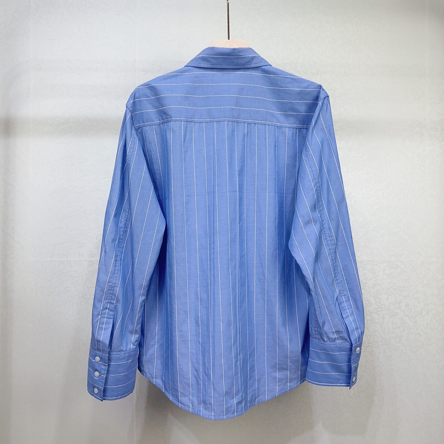 Long Sleeved Stripe Print Shirt With a Diamond Encrusted Heart Design Detail
