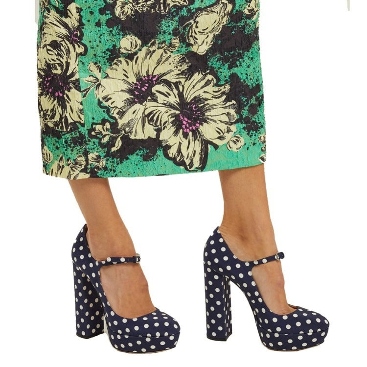 Retro Polka Dot Platform Heels – Chunky High Heel Mary Janes