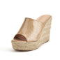 Croc-Effect Espadrille Wedge Mule – Slip-On Platform Sandals