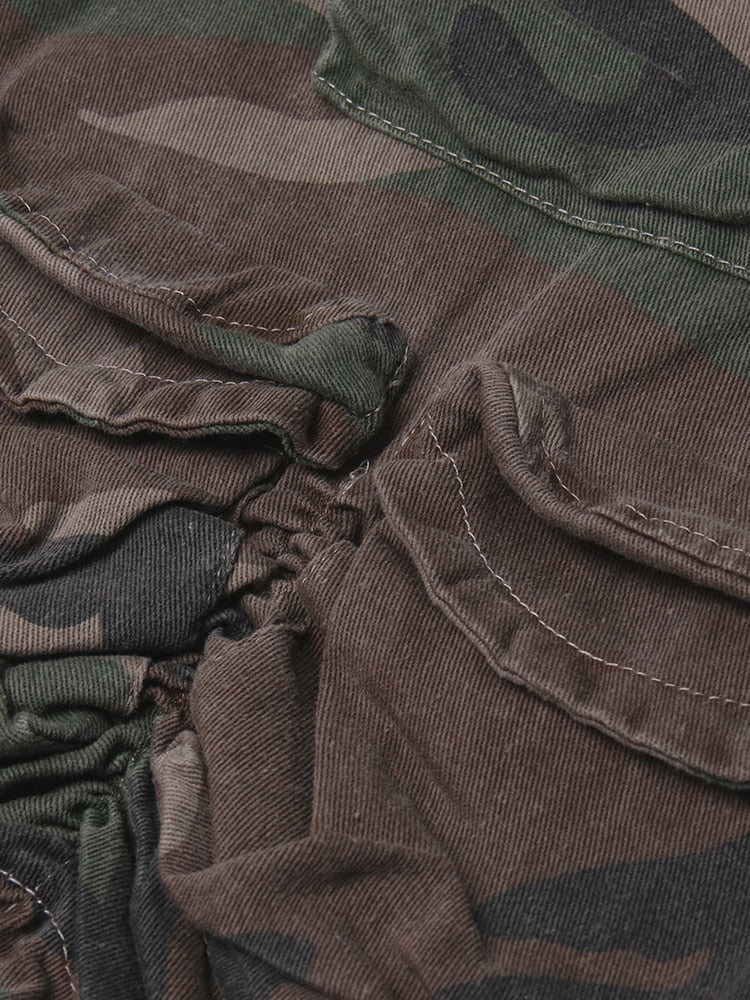 Urban Camo Cargo Pants with Cinched Hem