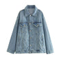 Denim Jacket & Wide-Leg Jeans Two-Piece Set