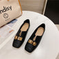 Retro Square Toe Soft Bottom Flat Shoes