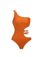 Terracotta Luxe Swim Set – Asymmetrical Bikini & One-Shoulder Monokini Options with She