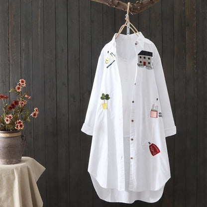 Unique Embroidered  Cotton Shirt For Women,