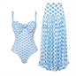 Sweetheart Escape  Love Print Swimsuit & Cover-Up Set