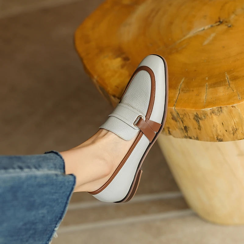 Monica Two-Tone Leather Penny Loafers