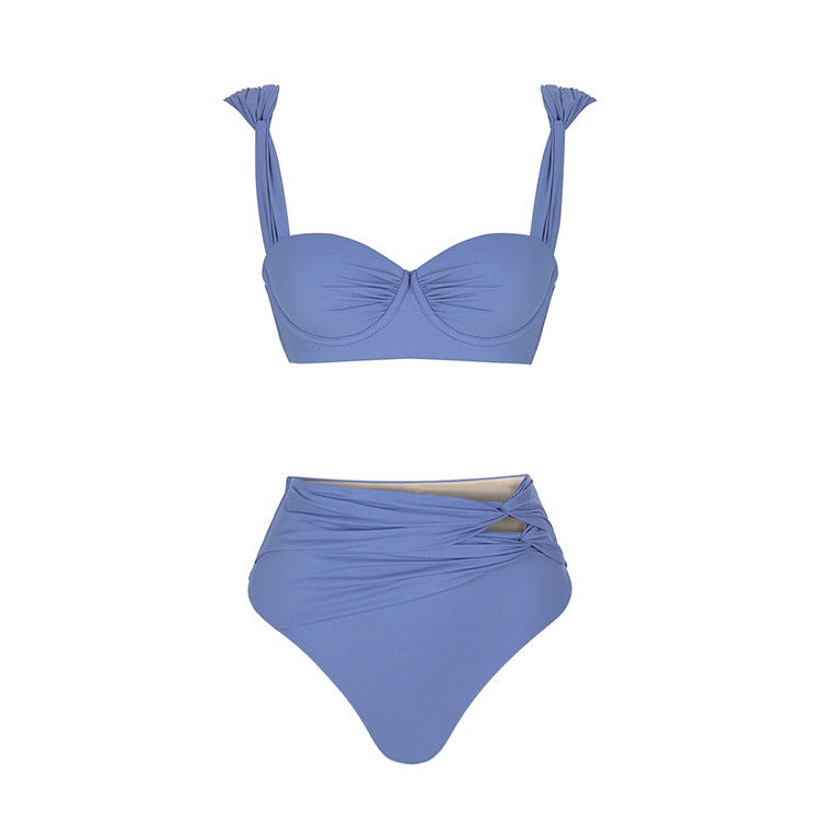 Serene Shores Three-Piece Periwinkle Swim & Cover-Up Set