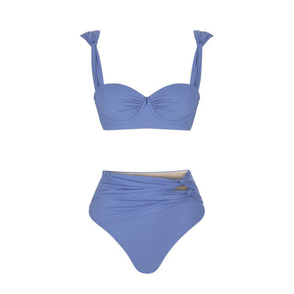 Serene Shores Three-Piece Periwinkle Swim & Cover-Up Set