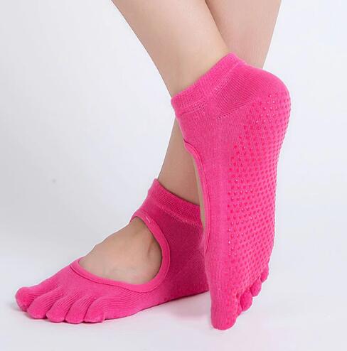 Women Yoga Socks Anti-slip Backless 5 Toe Socks