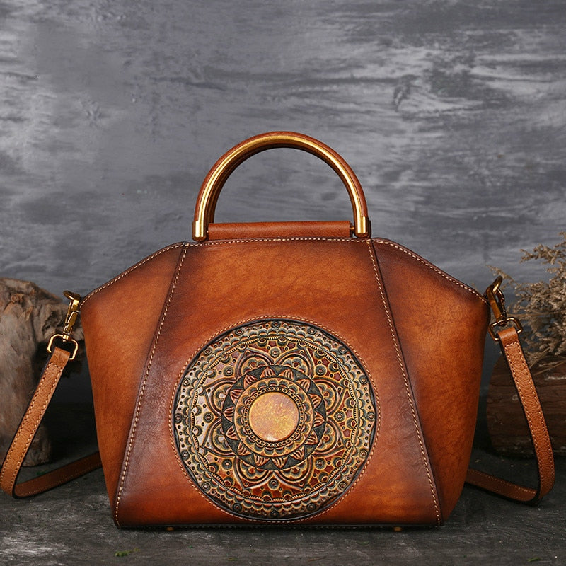 Luxury Genuine Leather Retro Handmade Handbags