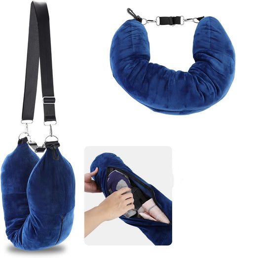 Travel Pillows That Can be Filled with Clothes, Soft Plush Cover, U-shaped pillows