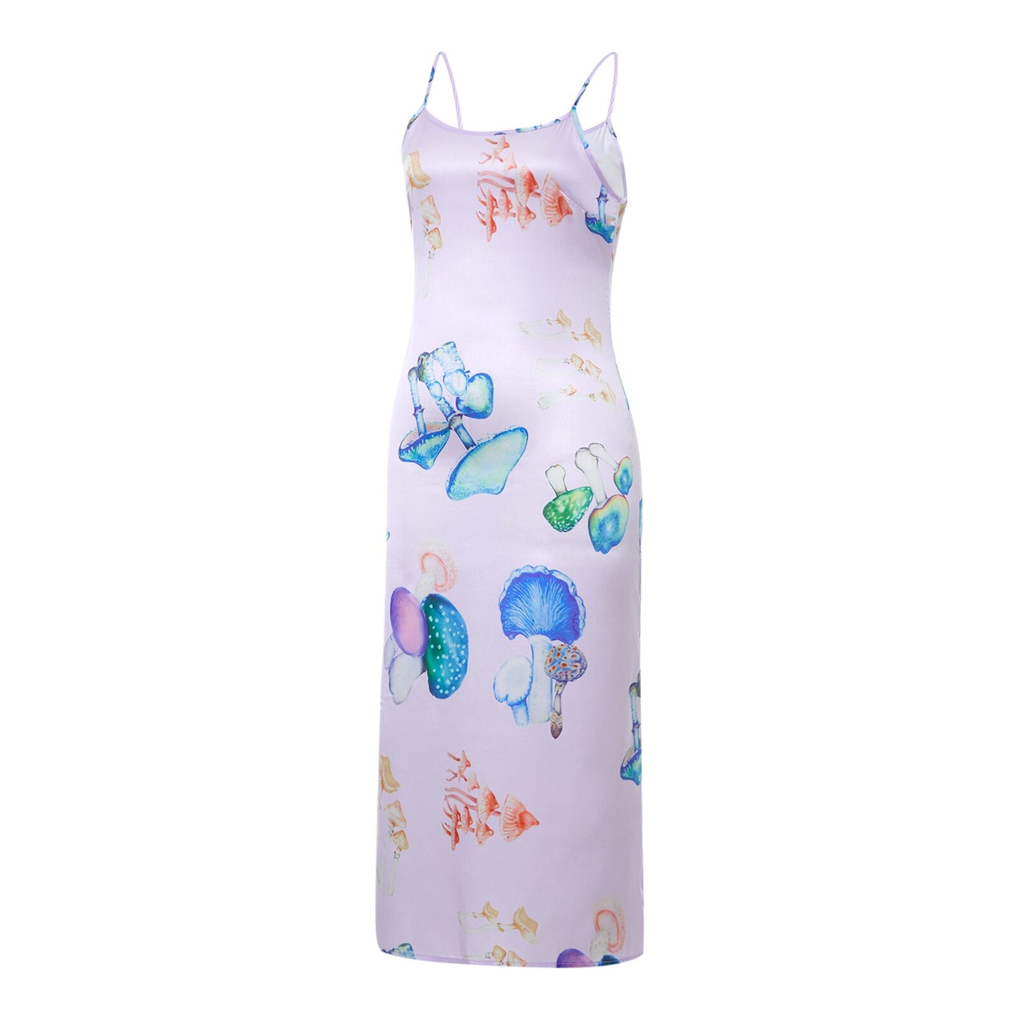 Whimsical Mushroom Print Slip Dress – Quirky Meets Elegant