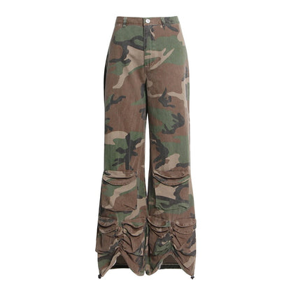 Urban Camo Cargo Pants with Cinched Hem