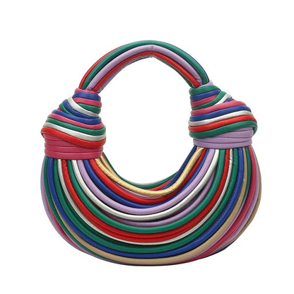 Rainbow Color Noodle Shaped Luxury Designer Purse