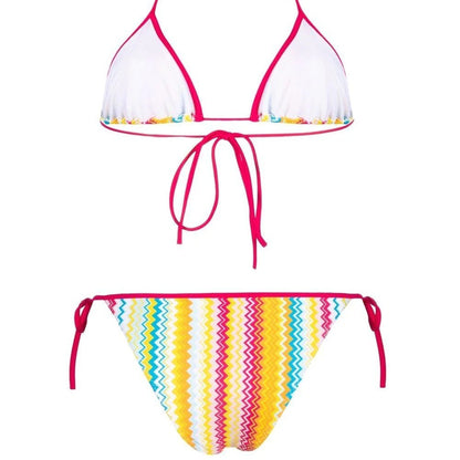 Rainbow String Bikini Set with Triangle Bottoms and Side Ties, Multiple  Designs