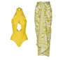 Cross neck solid color hollow one-piece swimsuit for women
