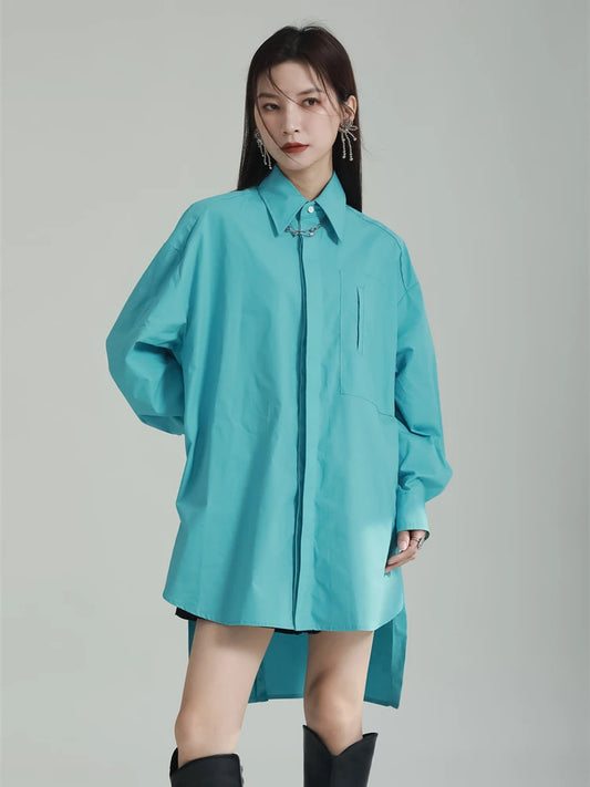 Crisp Cotton Oversized Shirt Dress with Back Tie Detail
