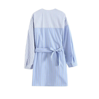Azure Strata Asymmetrical Wrap Blouse