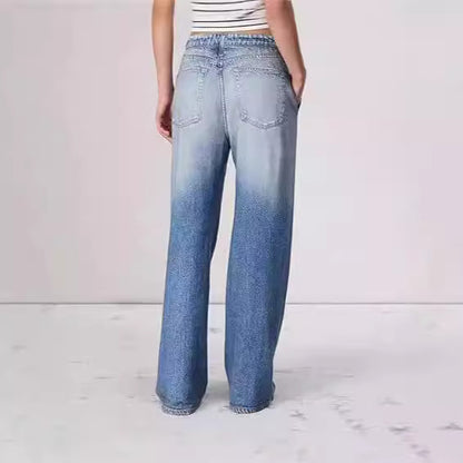 Vintage Wash High-Waisted Wide Leg Jeans