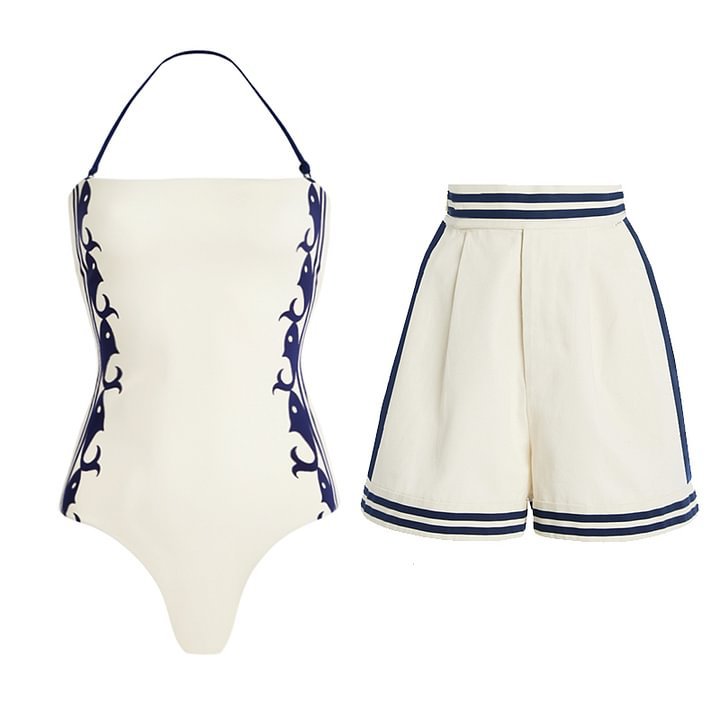 Nautical Charm 3-Piece Swim & Resort Set