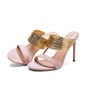Golden Hour High-Heel Mules – Luxe Metallic Band Stilettos
