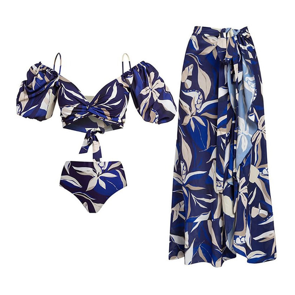 One-piece Cut-out Swimsuit & Matching Thigh-High Split Cover-up