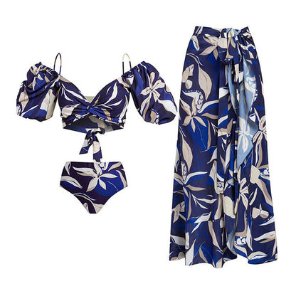 One-piece Cut-out Swimsuit & Matching Thigh-High Split Cover-up