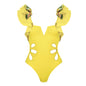 Tropical Bloom Ruffle Skirt & Cut-Out Swimsuit Set