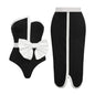 Monochrome Muse 2-Piece Bow Swimsuit & Skirt Set
