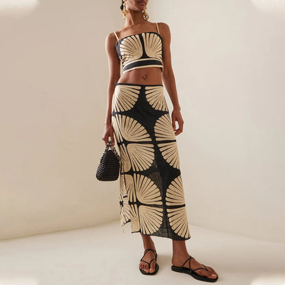 Shell Print Swimwear & Skirt Set – Coastal Luxe Edition