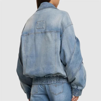 Retro Washed High Quality Pure Cotton  Padded Denim Jacket