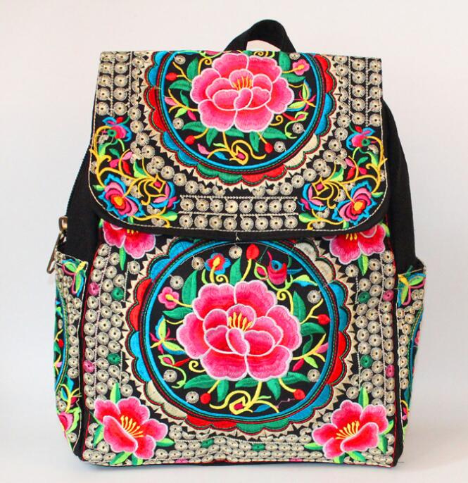 Handmade Ethnic Inspired Embroidered Canvas Backpack