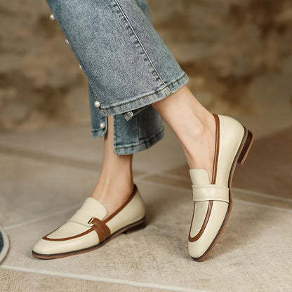 Monica Two-Tone Leather Penny Loafers