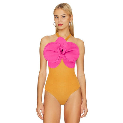 Sunset Bloom One-Piece & Slit Skirt Set – Color Pop Edition