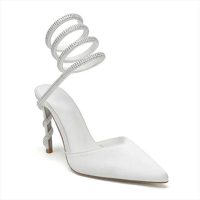 Aurora Spiral Wrap Crystal-Embellished Stiletto Pumps