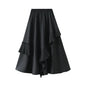 Elegant Midi Length Asymmetrical Ruffles Skirt