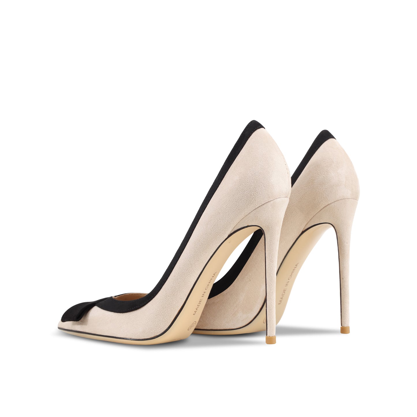 Bianca Contrast Suede Bow-Trim Stiletto Pumps