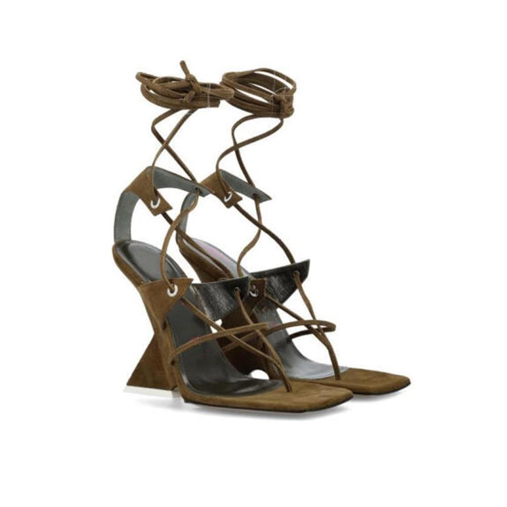 Women's Wedge Heel Sandals with Lace Straps in Multiple Colors