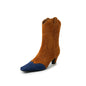 Saddle Muse Western Boots – Suede & Leather Square Toe Collection  D