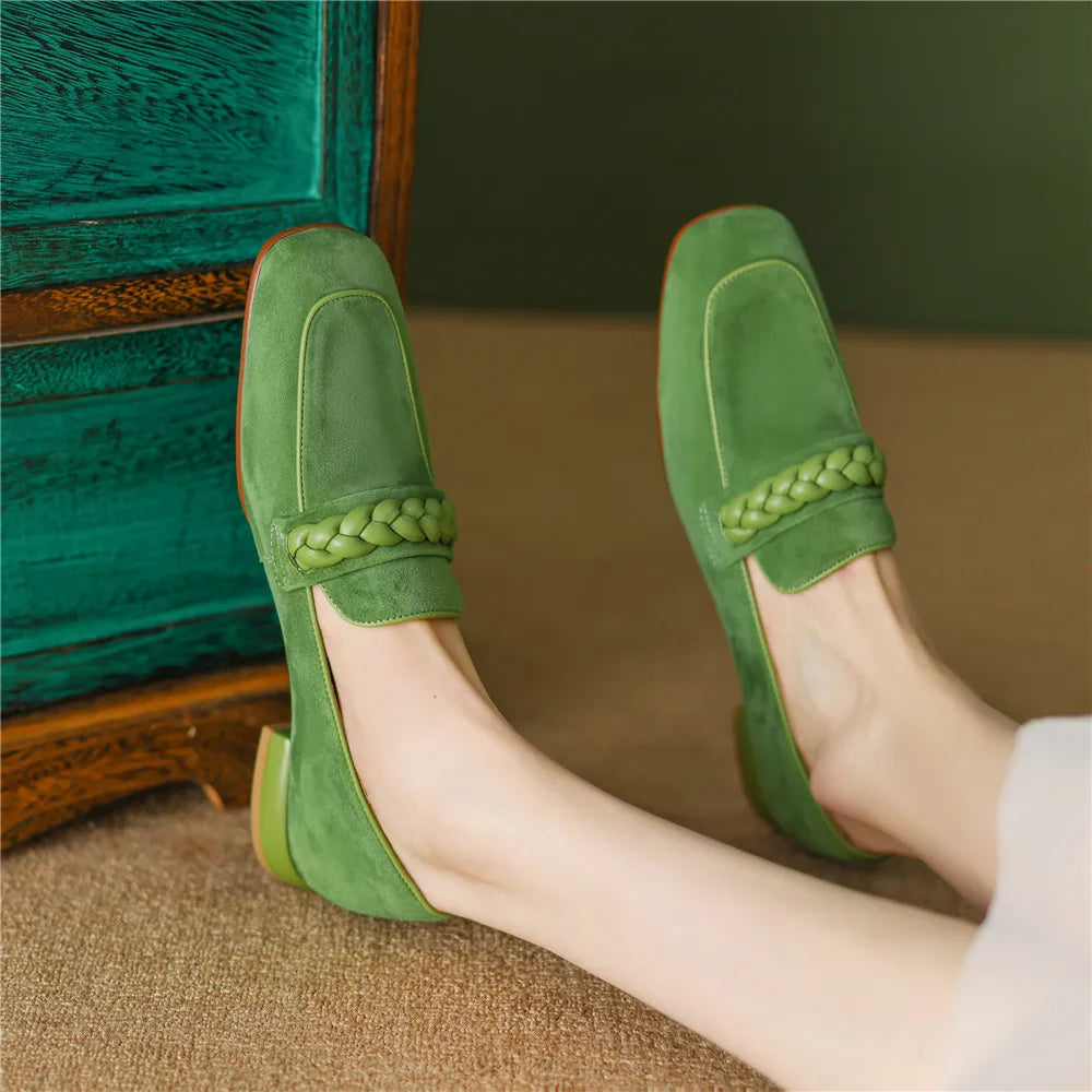 Montgomery Braided Kid-Suede Loafers