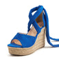 Strappy Espadrille Wedge Sandals - Multiple Colors