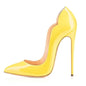 Scalloped Patent Leather Stiletto Pumps