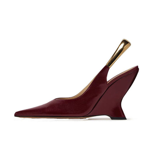 Aurum Sculptural Wedge Slingbacks