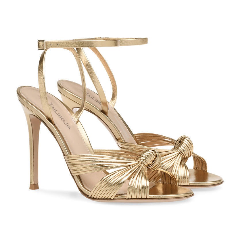 Golden Luxe Jeweled Stiletto Sandals