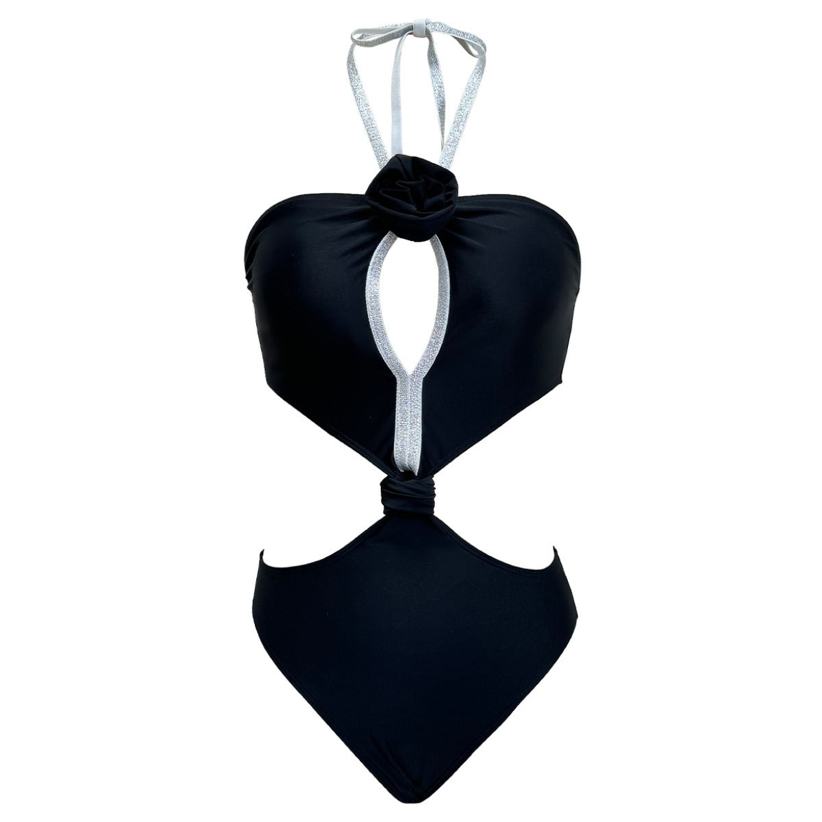 Black Diamond Cutout One-Piece Swimsuit