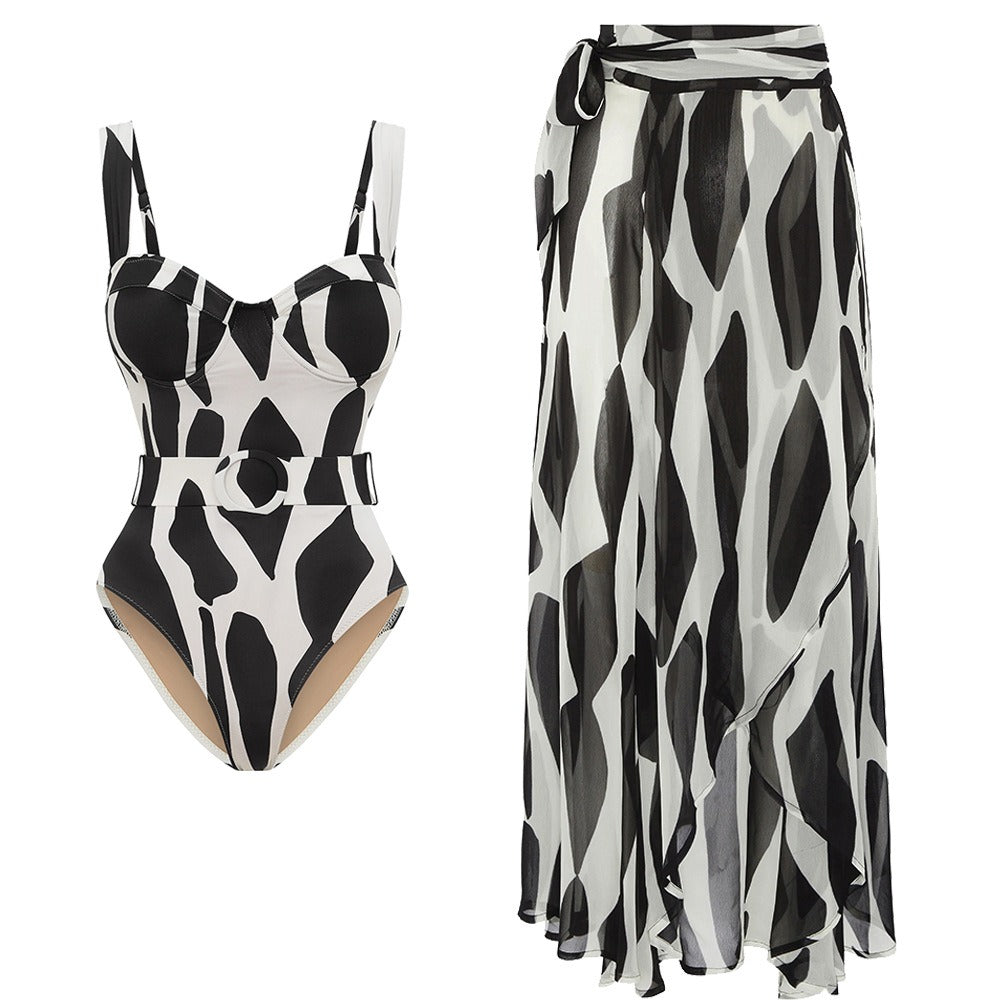 Chic Safari Vibes 3-Piece Swimsuit Set